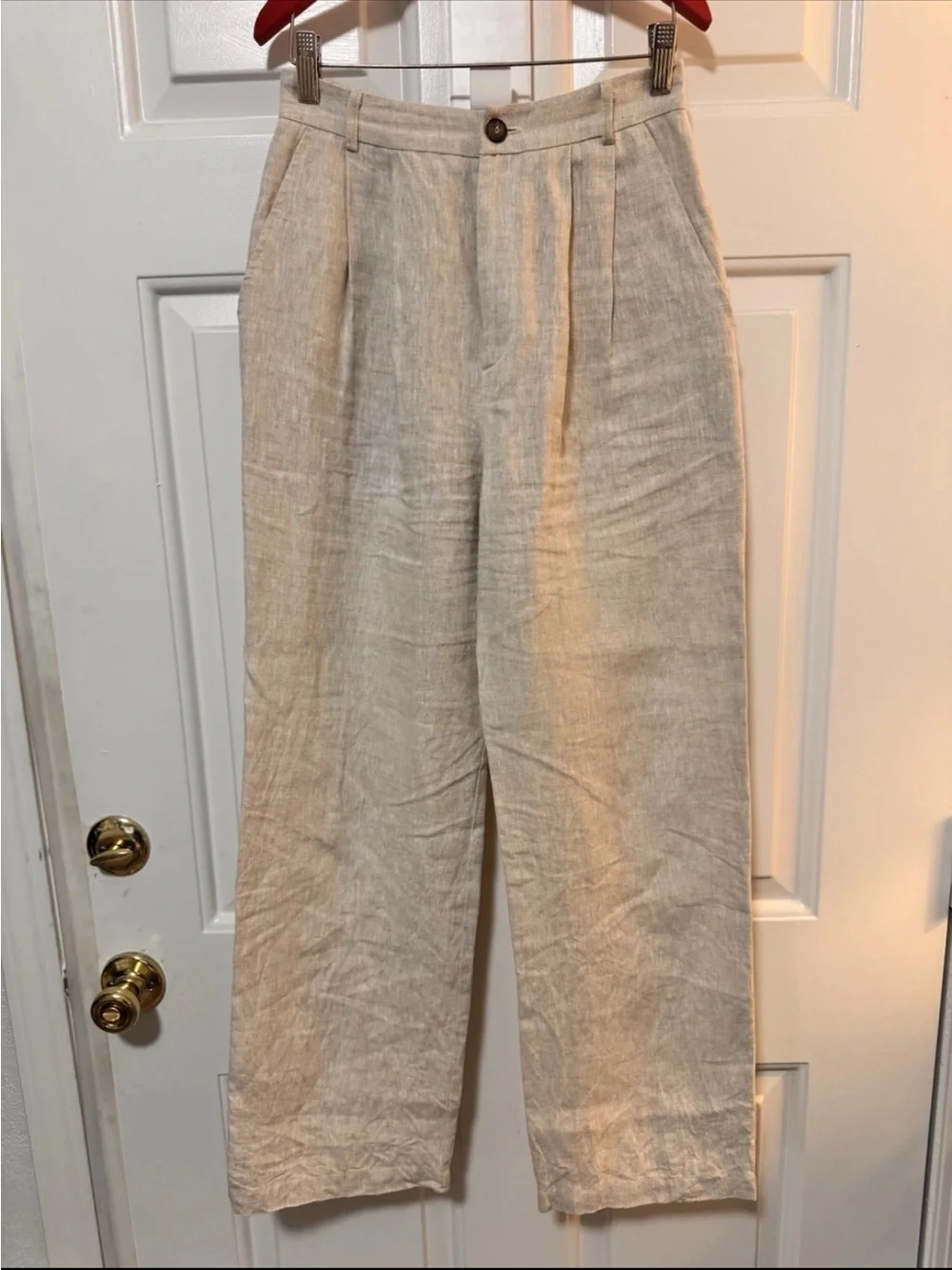 Reformation Mason Linen Pants in Oatmeal Size 2 NWOT